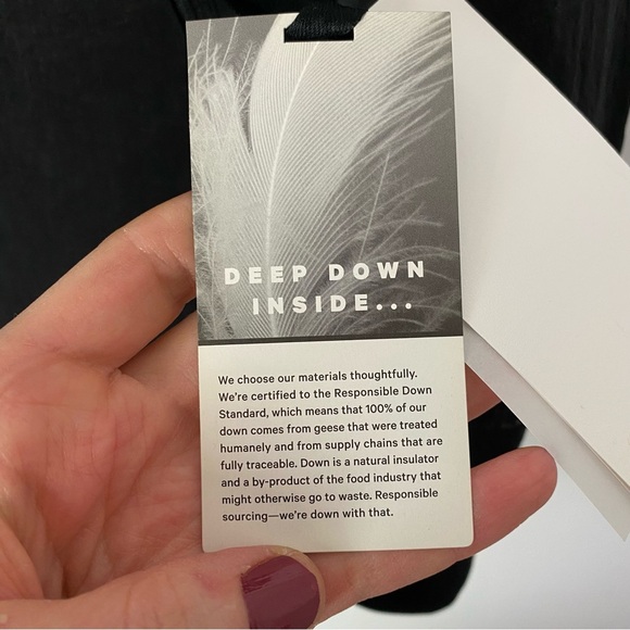 Lululemon Roam Far Bomber Jacket Puffer Womens 10 Large Down Reversible Black - Picture 10 of 14